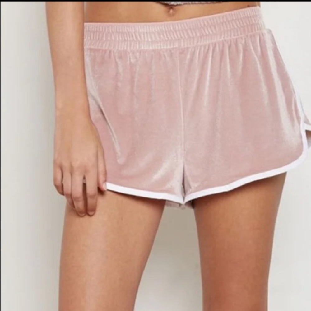 Pretty soft pink velvet shorts